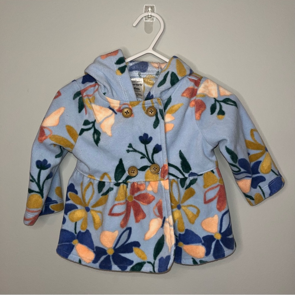 Carter's Blue and Yellow Pea Coat Lightweight Design